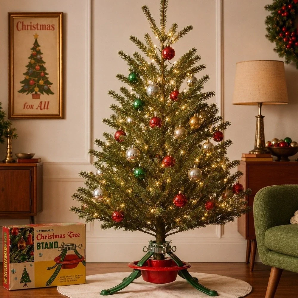 Vintage Metal‎ Christmas Tree Stand With Box Made In USA National's
